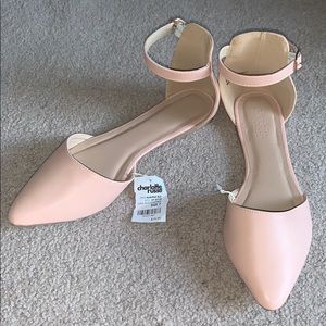 Pink pointy toe flats